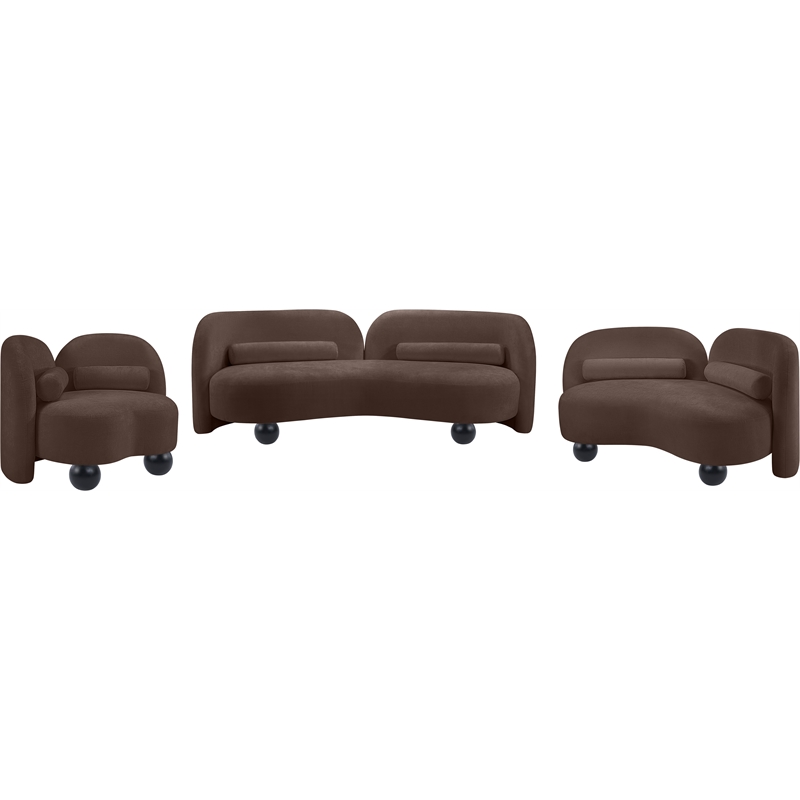 Meridian Furniture Daphne Brown Chenille Fabric Sofa