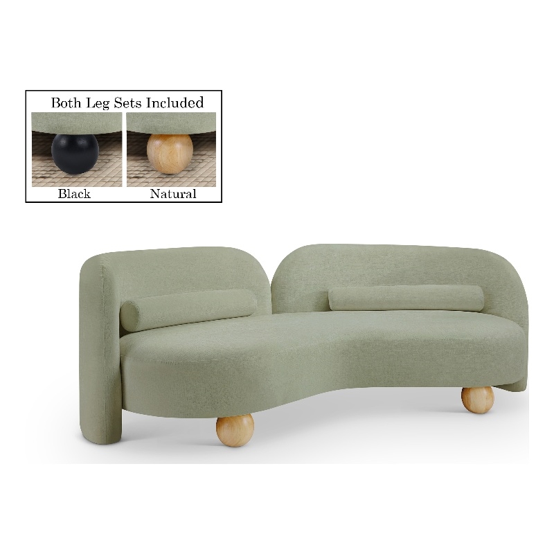 Meridian Furniture Daphne Mint Chenille Fabric Sofa