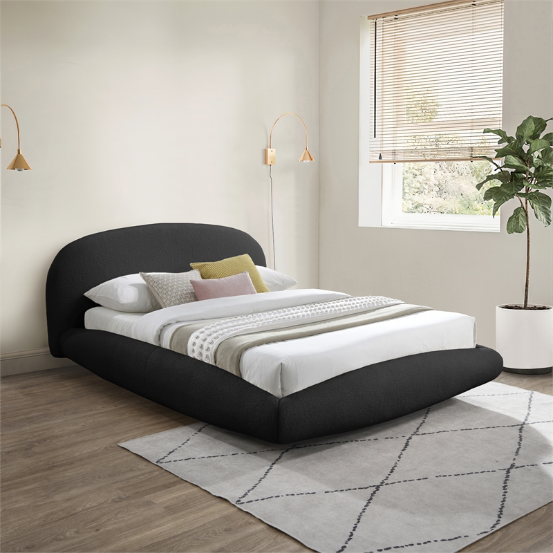 Meridian Furniture Genesis Black Teddy Fabric King Bed
