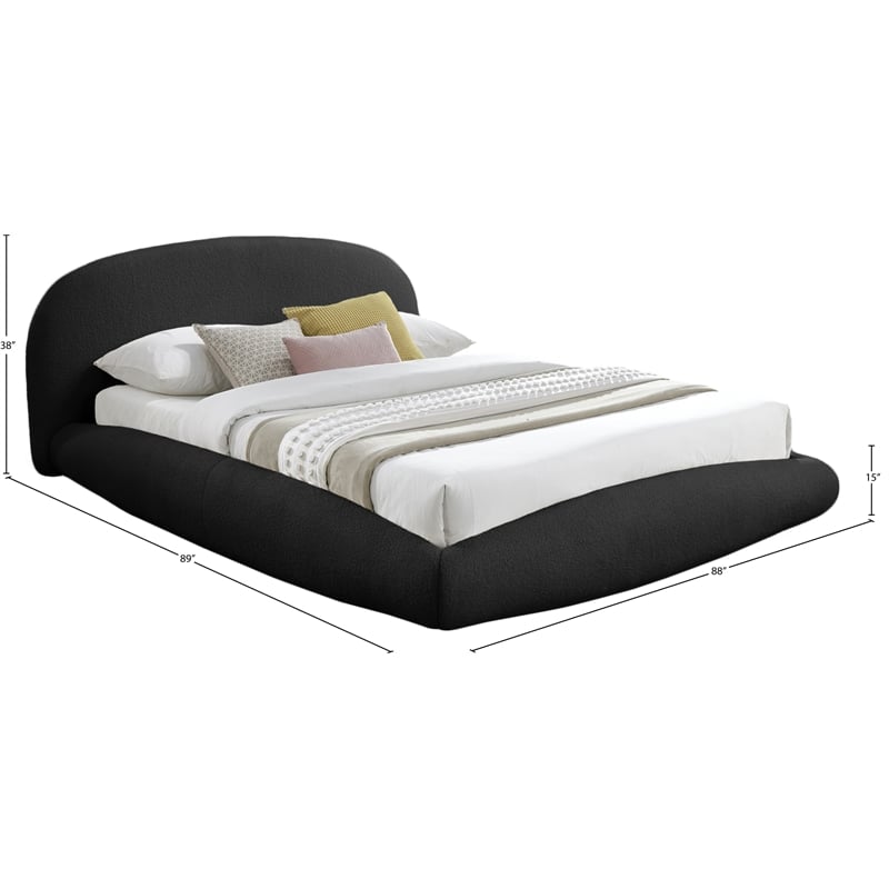 Meridian Furniture Genesis Black Teddy Fabric King Bed