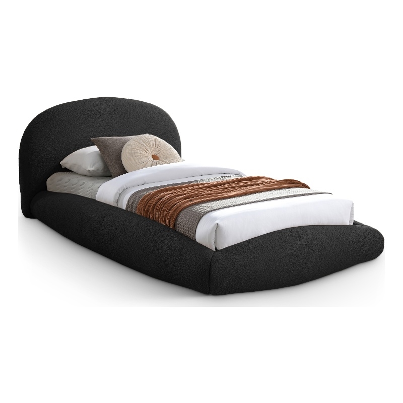 Meridian Furniture Genesis Black Teddy Fabric Twin Bed