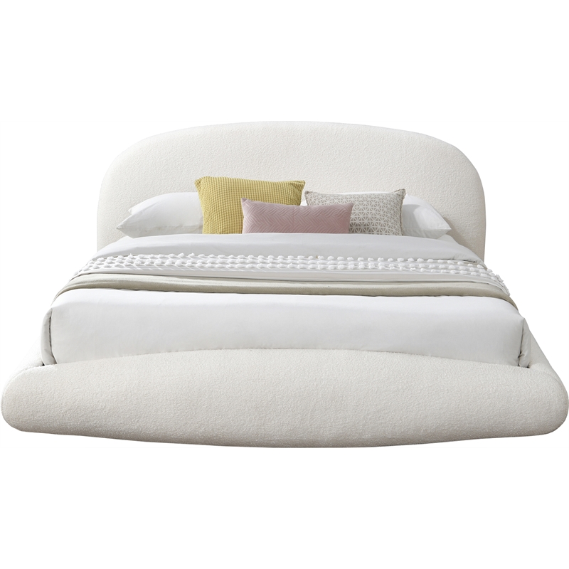 Meridian Furniture Genesis Cream Teddy Fabric Full Bed