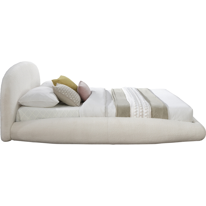 Meridian Furniture Genesis Cream Teddy Fabric Full Bed