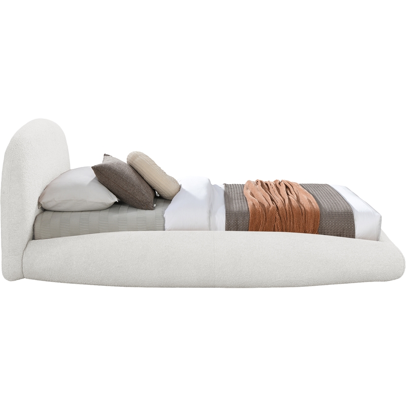 Meridian Furniture Genesis Cream Teddy Fabric Twin Bed