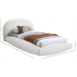 Meridian Furniture Genesis Cream Teddy Fabric Twin Bed