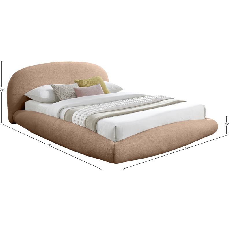 Meridian Furniture Genesis Beige Teddy Fabric King Bed