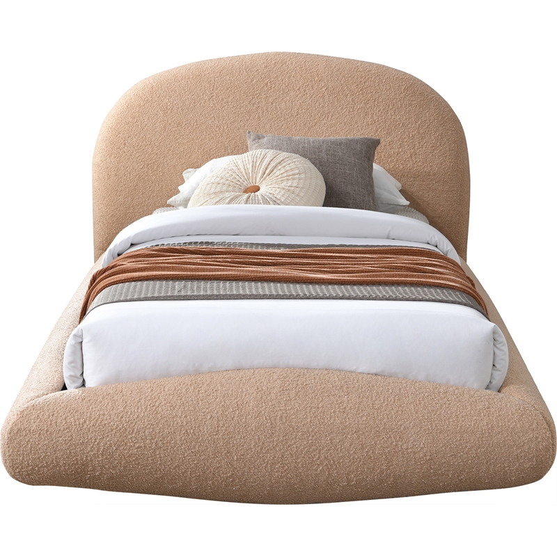 Meridian Furniture Genesis Beige Teddy Fabric Twin Bed