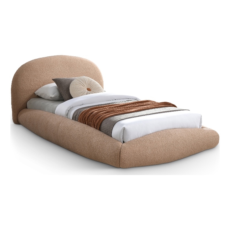 Meridian Furniture Genesis Beige Teddy Fabric Twin Bed