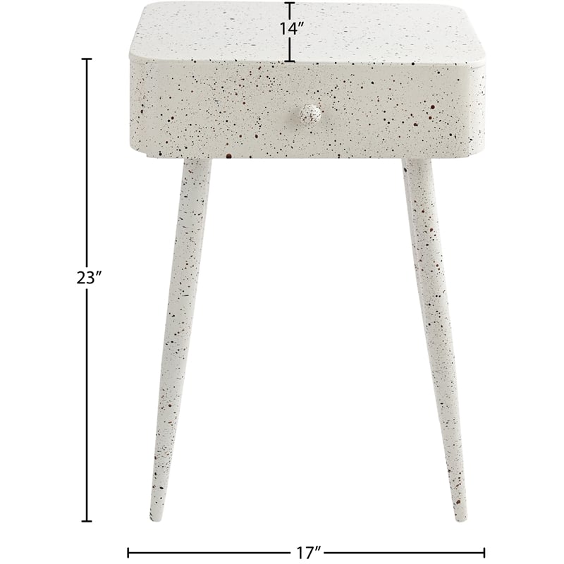 Meridian Furniture Rylan White Iron Night Stand