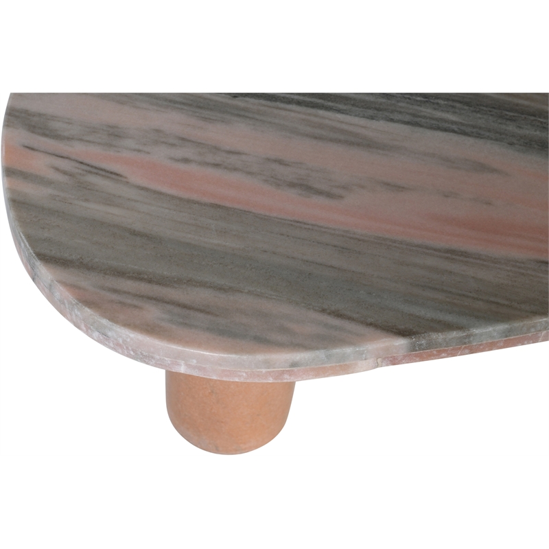 Meridian Furniture Messina Pink Genuine Marble Coffee Table