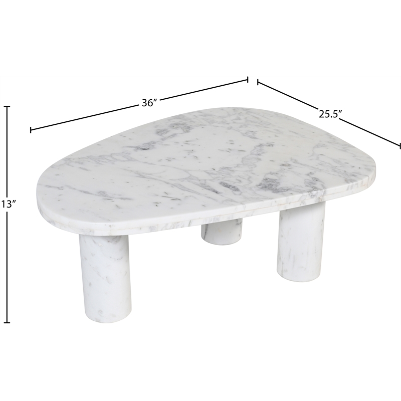 Meridian Furniture Messina White Genuine Marble Coffee Table