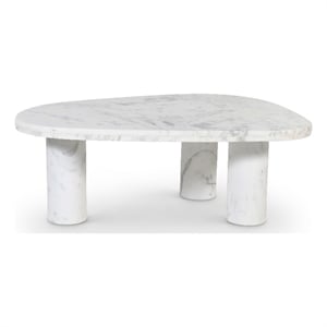 Meridian Furniture Messina White Genuine Marble Coffee Table