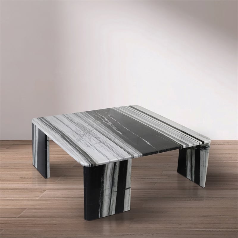 Meridian Furniture Livorno Panda Genuine Marble Coffee Table