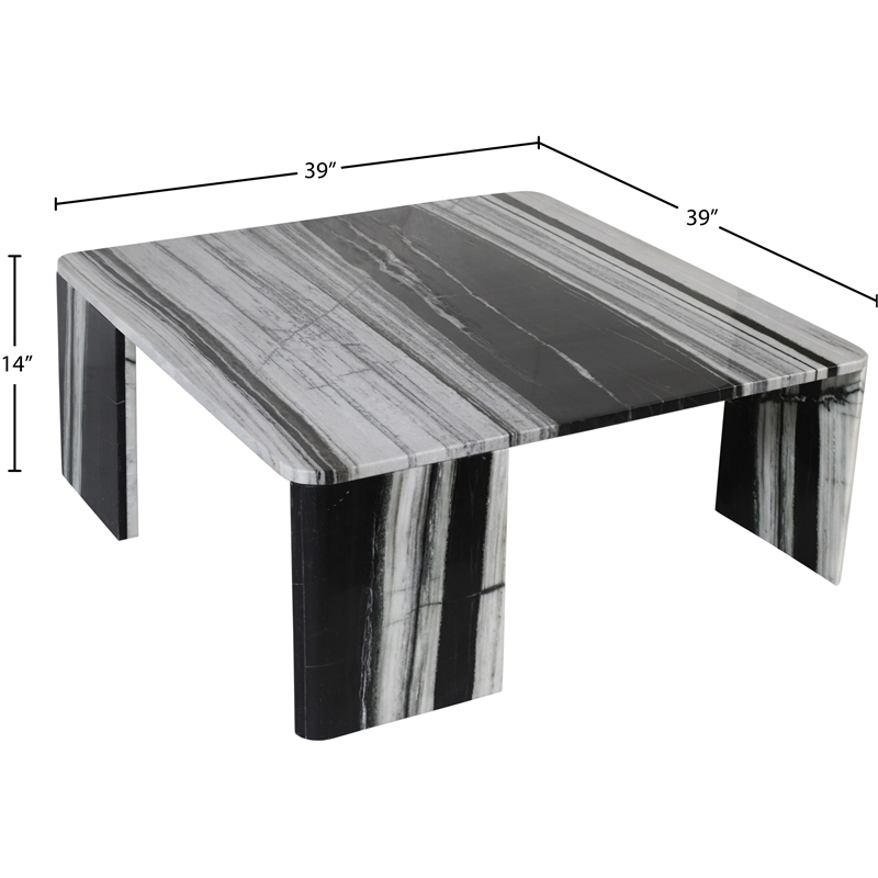 Meridian Furniture Livorno Panda Genuine Marble Coffee Table