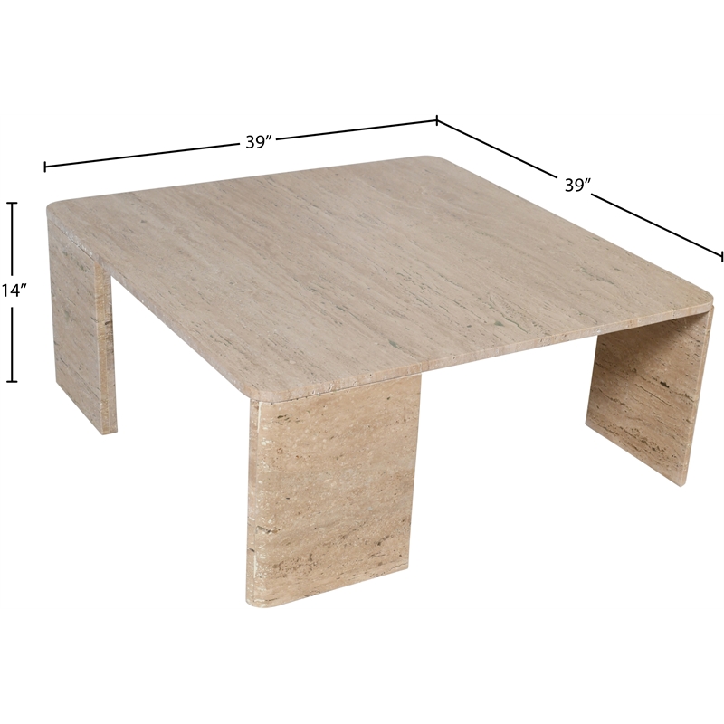 Meridian Furniture Livorno Travertine Coffee Table