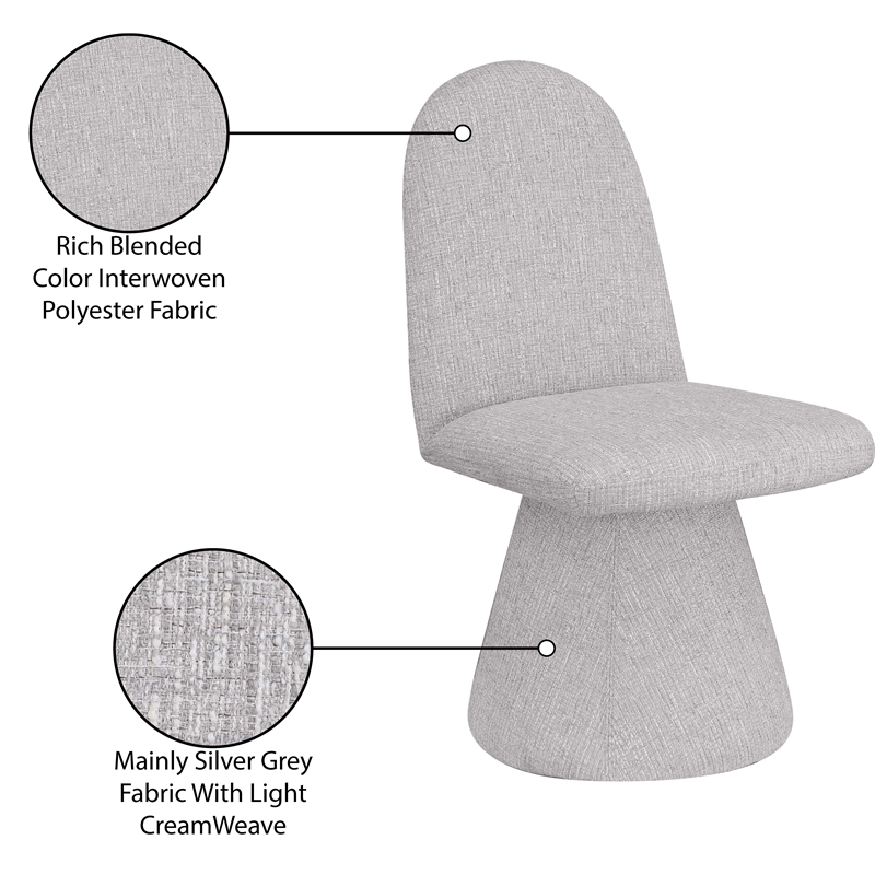Meridian Furniture Renuar Grey Fabric Dining Chair (Set of 2)
