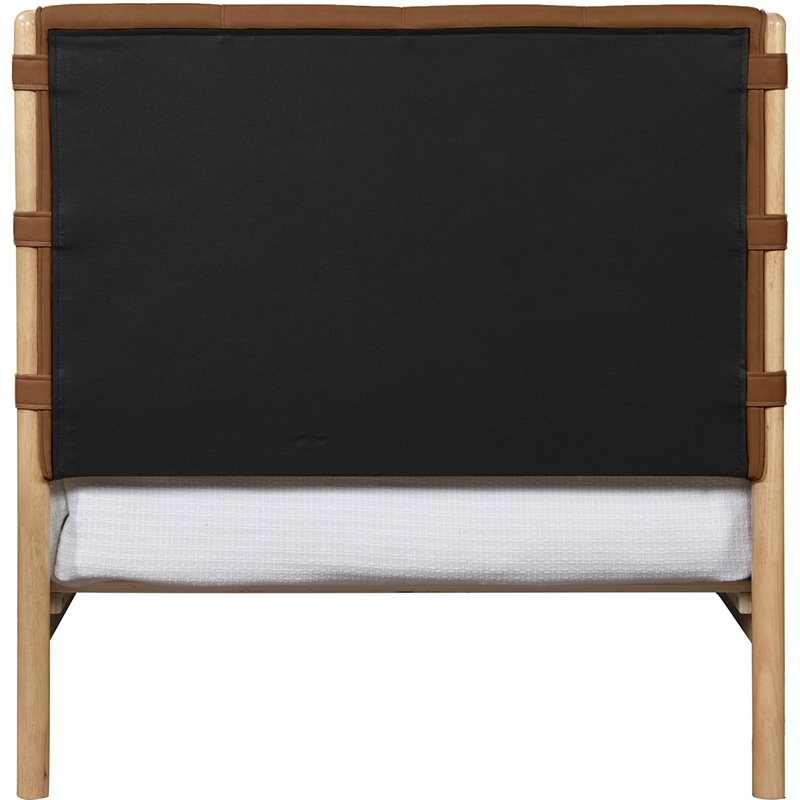 Meridian Furniture Asher Cognac Vegan Leather Twin Bed