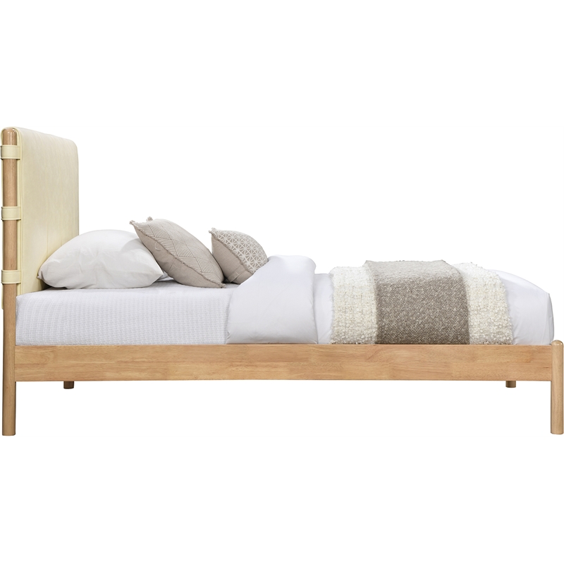 Meridian Furniture Asher Cream Vegan Leather Twin Bed