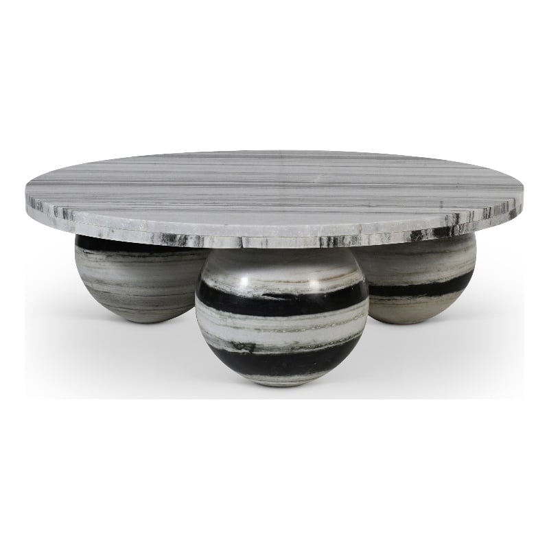 Meridian Furniture Spherical Panda Marble Coffee Table