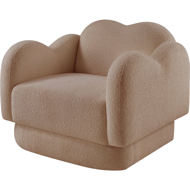 Meridian Furniture Bloom Beige Teddy Fabric Chair