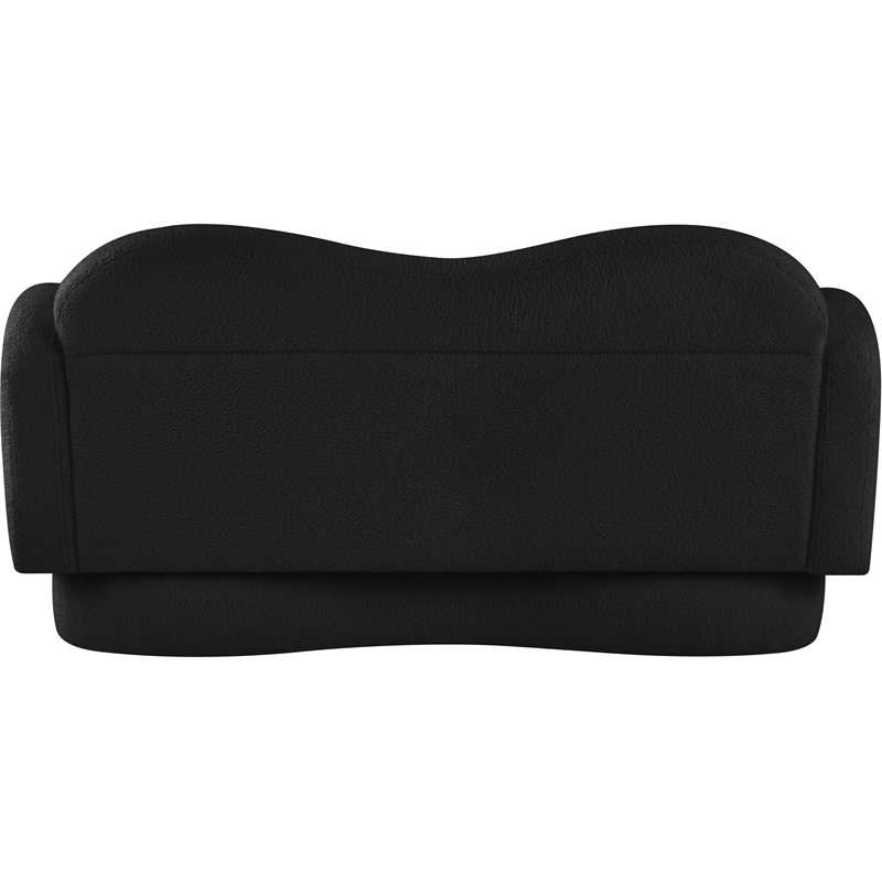 Meridian Furniture Bloom Black Teddy Fabric Loveseat