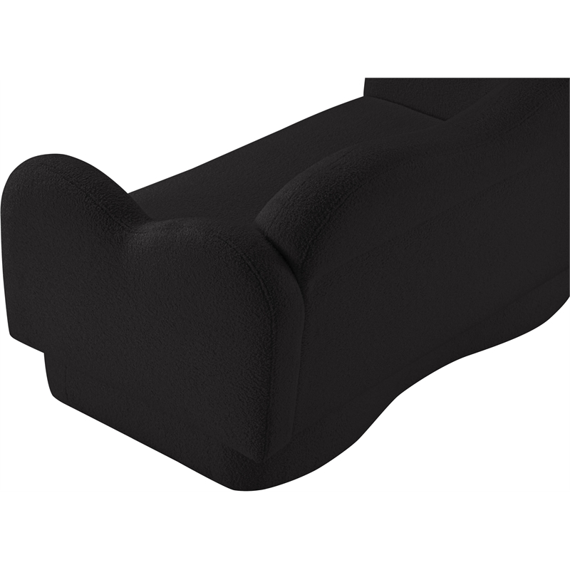 Meridian Furniture Bloom Black Teddy Fabric Loveseat