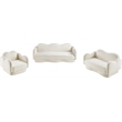 Meridian Furniture Bloom Cream Teddy Fabric Sofa