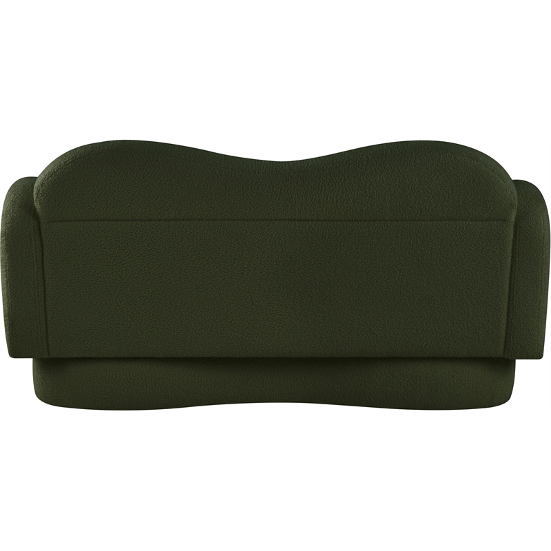 Meridian Furniture Bloom Green Teddy Fabric Loveseat