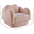 Meridian Furniture Bloom Pink Teddy Fabric Chair