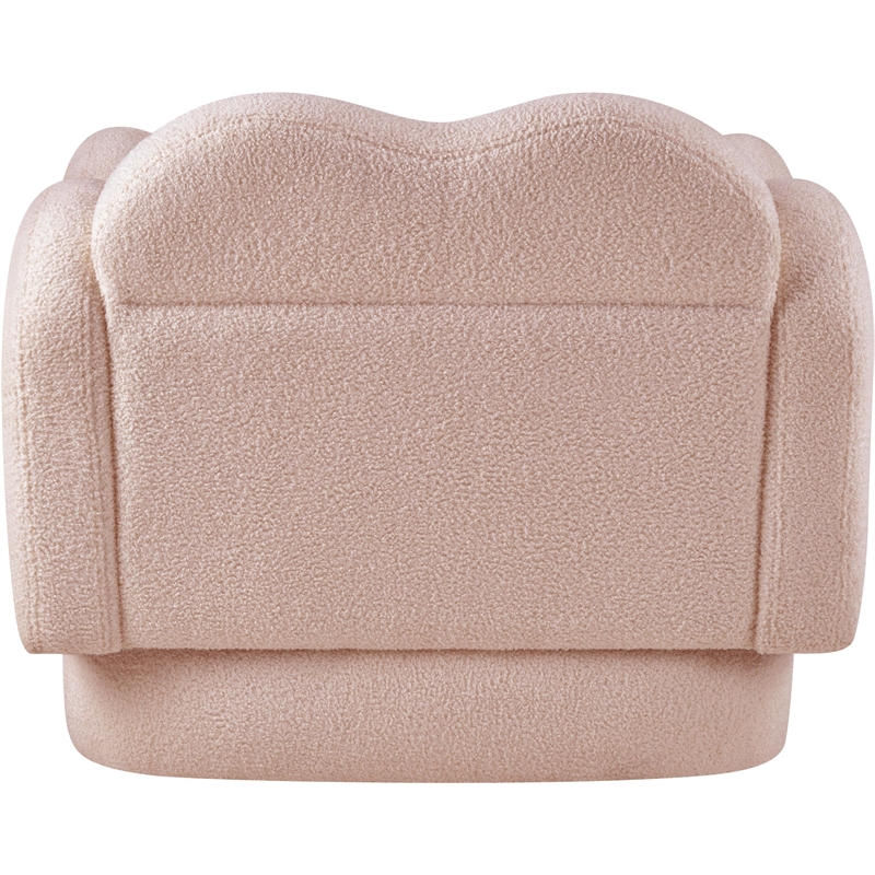 Meridian Furniture Bloom Pink Teddy Fabric Chair