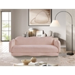 Meridian Furniture Bloom Pink Teddy Fabric Sofa