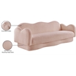Meridian Furniture Bloom Pink Teddy Fabric Sofa