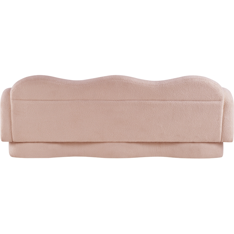 Meridian Furniture Bloom Pink Teddy Fabric Sofa