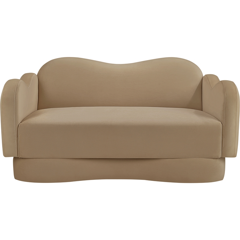 Meridian Furniture Bloom Camel Velvet Loveseat