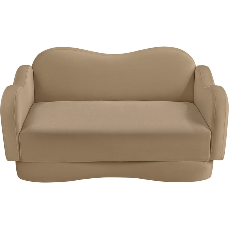 Meridian Furniture Bloom Camel Velvet Loveseat
