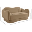 Meridian Furniture Bloom Camel Velvet Loveseat
