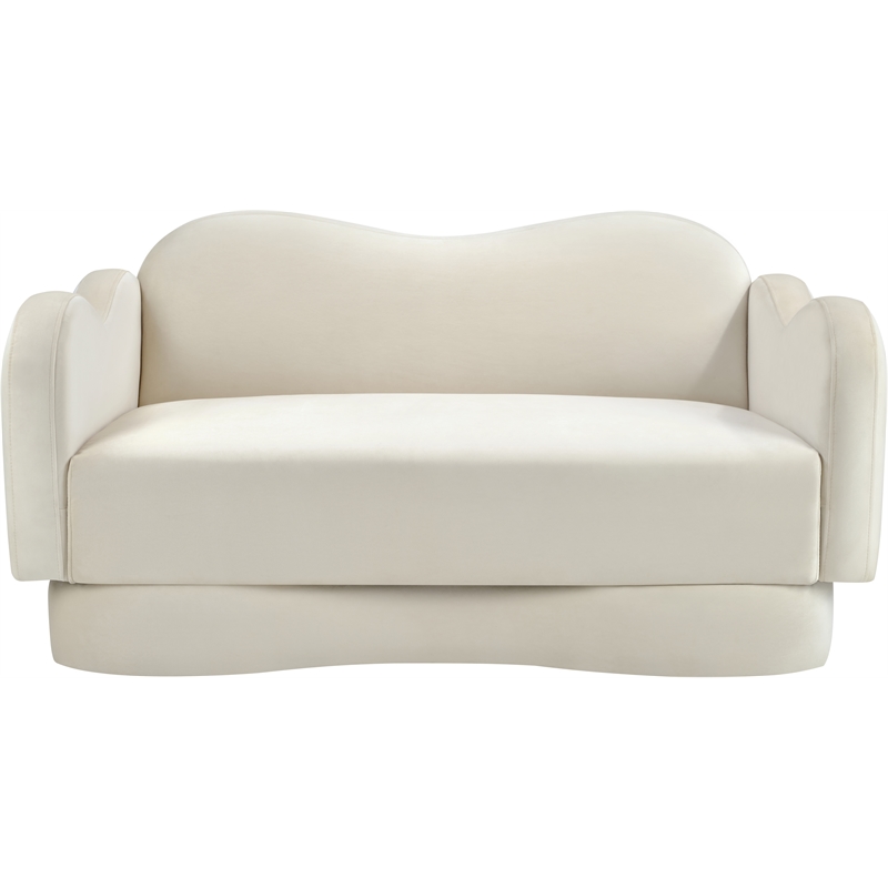 Meridian Furniture Bloom Cream Velvet Loveseat