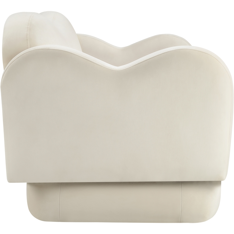 Meridian Furniture Bloom Cream Velvet Loveseat