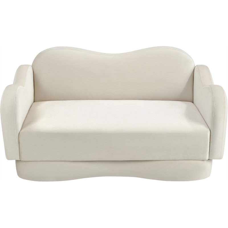 Meridian Furniture Bloom Cream Velvet Loveseat