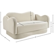 Meridian Furniture Bloom Cream Velvet Loveseat