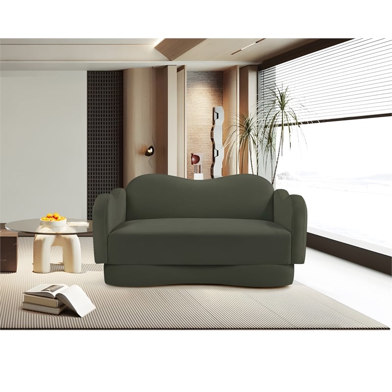 Meridian Furniture Bloom Green Velvet Loveseat