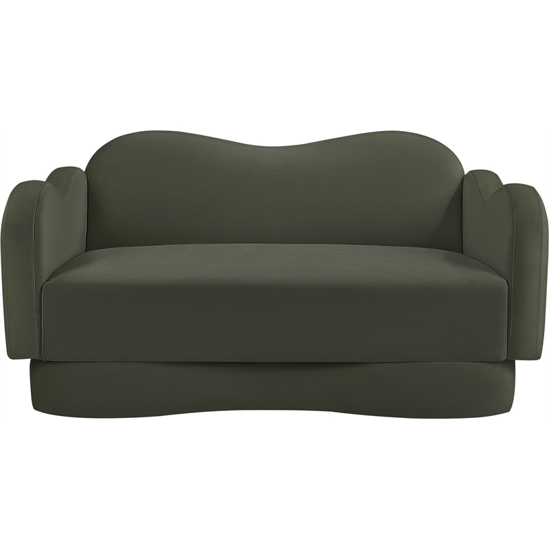 Meridian Furniture Bloom Green Velvet Loveseat