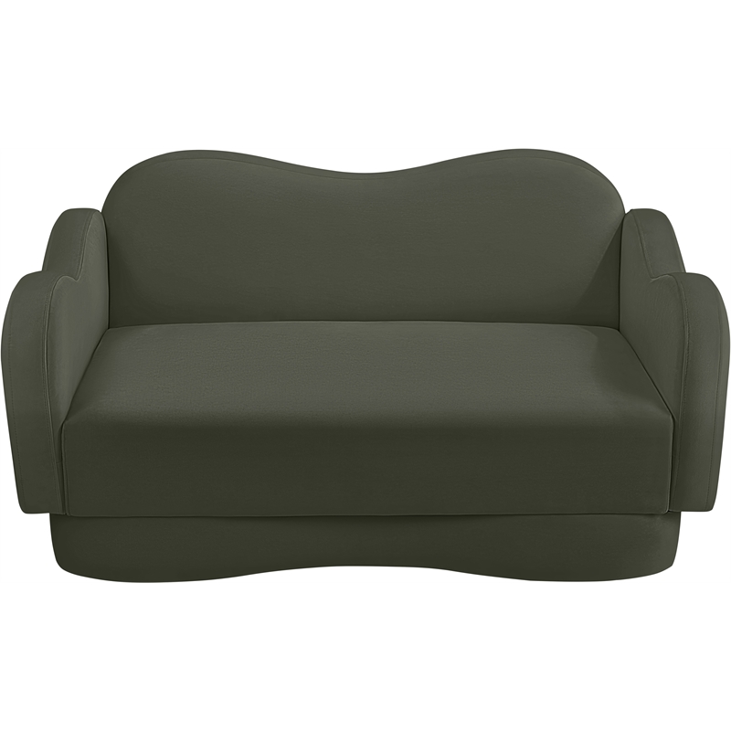 Meridian Furniture Bloom Green Velvet Loveseat