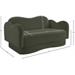 Meridian Furniture Bloom Green Velvet Loveseat