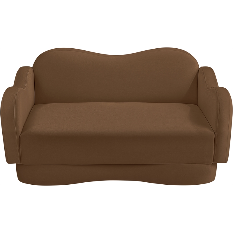Meridian Furniture Bloom Saddle Velvet Loveseat