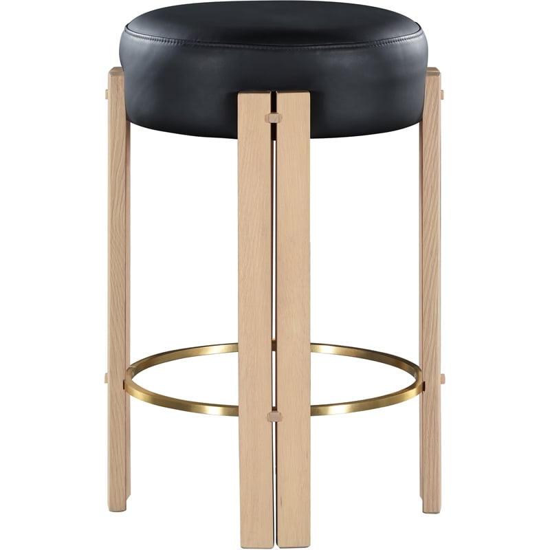 Meridian Furniture Harrison Black Vegan Leather Counter Stool