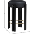 Meridian Furniture Harrison Black Vegan Leather Counter Stool