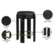 Meridian Furniture Harrison Black Vegan Leather Counter Stool