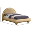 Meridian Furniture Madrid Camel Velvet Queen Bed