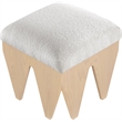 Meridian Furniture Altair Cream Velour Fur Fabric Bench